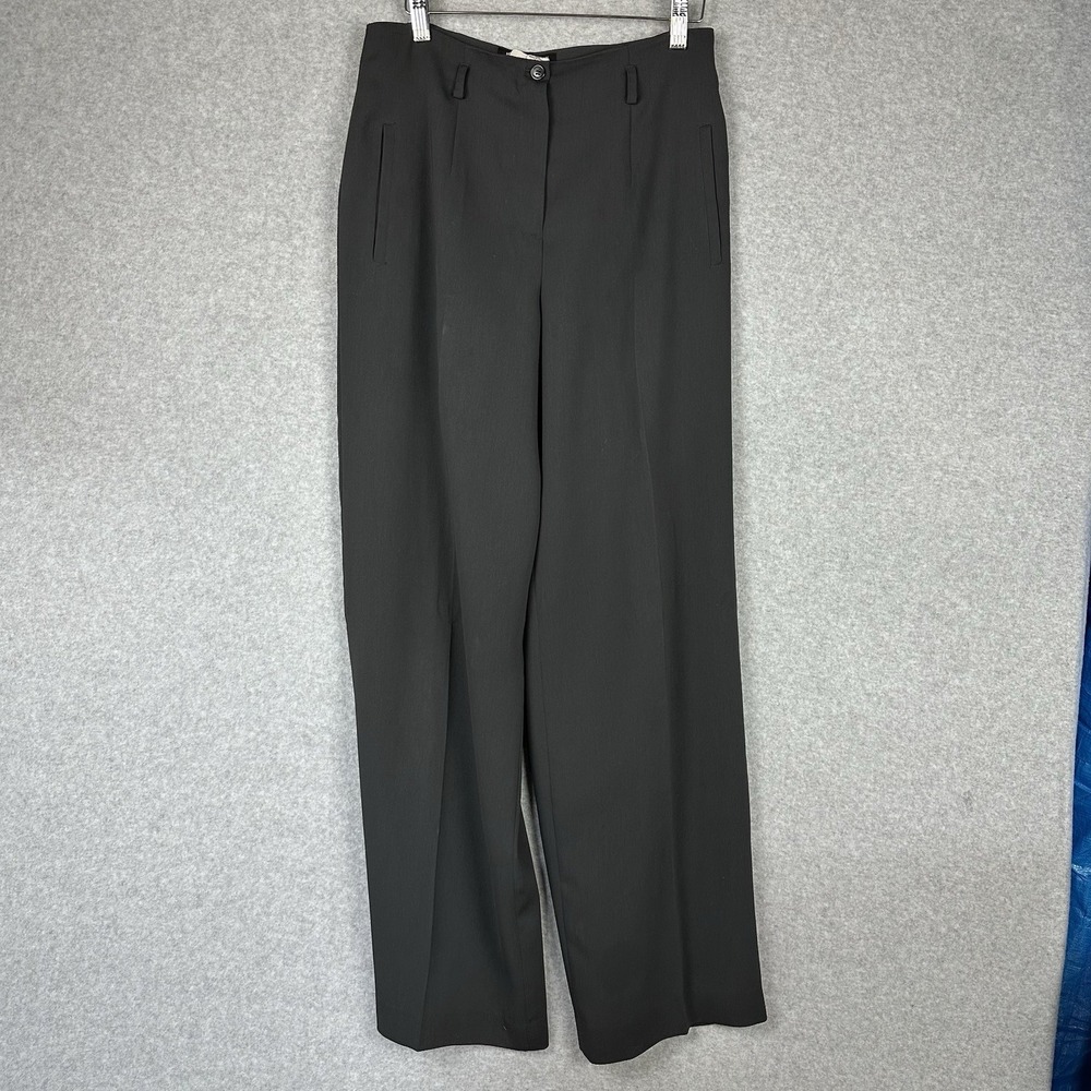 Jones New York Women's Dress Pants Size 6 x 32 Black Flat Front Slacks Lined JNY